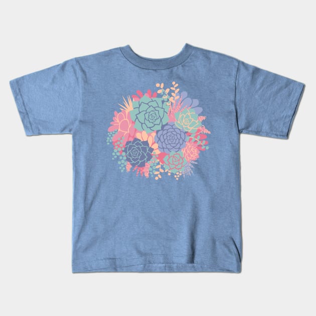 Bunch of Succulents - Colour Kids T-Shirt by Abbilaura